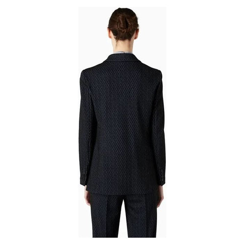 Load image into Gallery viewer, EMPORIO ARMANI DOUBLE-BREASTED BLAZER IN JACQUARD JERSEY WITH A CHEVRON MOTIF - Yooto
