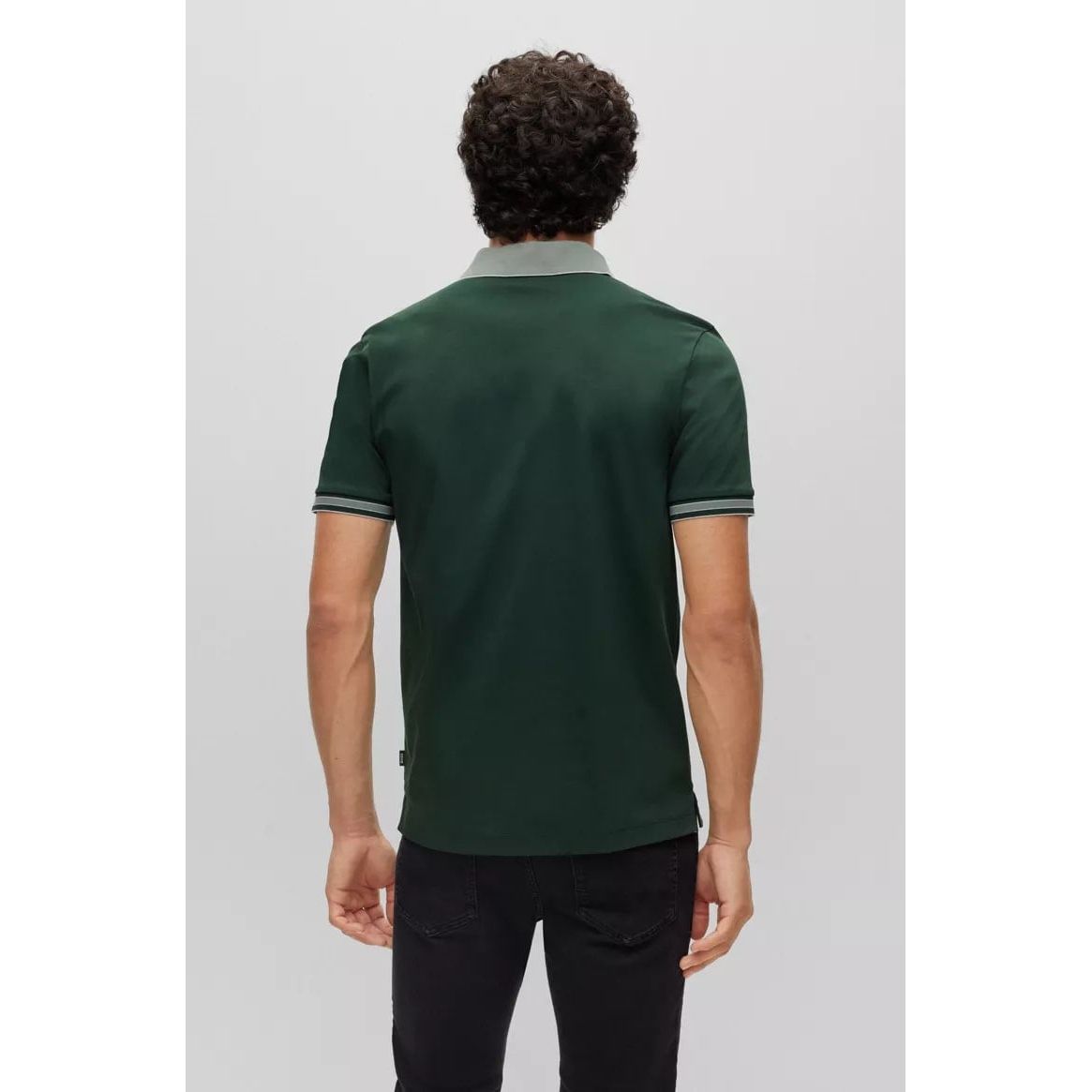 BOSS INTERLOCK-COTTON POLO SHIRT WITH CONTRAST TIPPING - Yooto