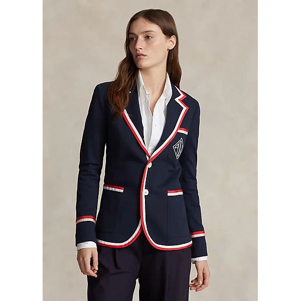 POLO RALPH LAUREN GROSGRAIN-TRIM TERRY BLAZER - Yooto