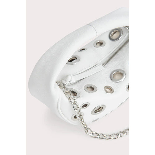 Load image into Gallery viewer, BY FAR BABY CUSH WHITE SMALL GRAIN CALF LEATHER AND EYELETS - Yooto
