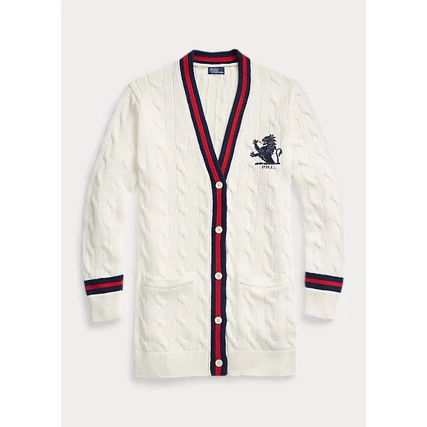 POLO RALPH LAUREN CABLE-KNIT COTTON CRICKET CARDIGAN - Yooto