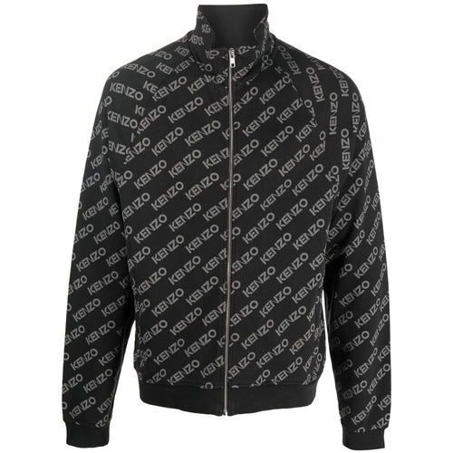 KENZO logo print zip up jacket Yooto