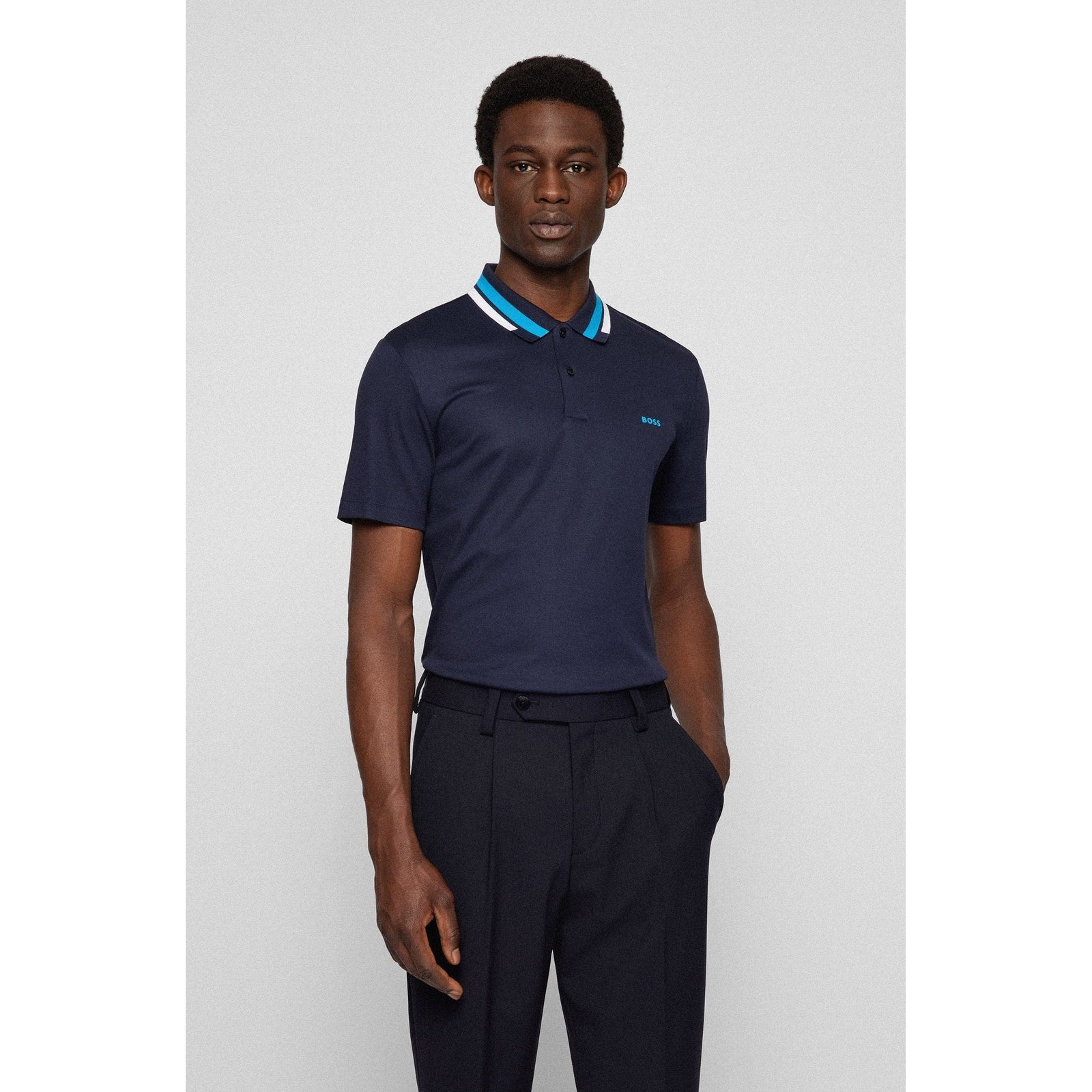 INTERLOCK-COTTON SLIM-FIT POLO SHIRT WITH PRINTED LOGO - Yooto