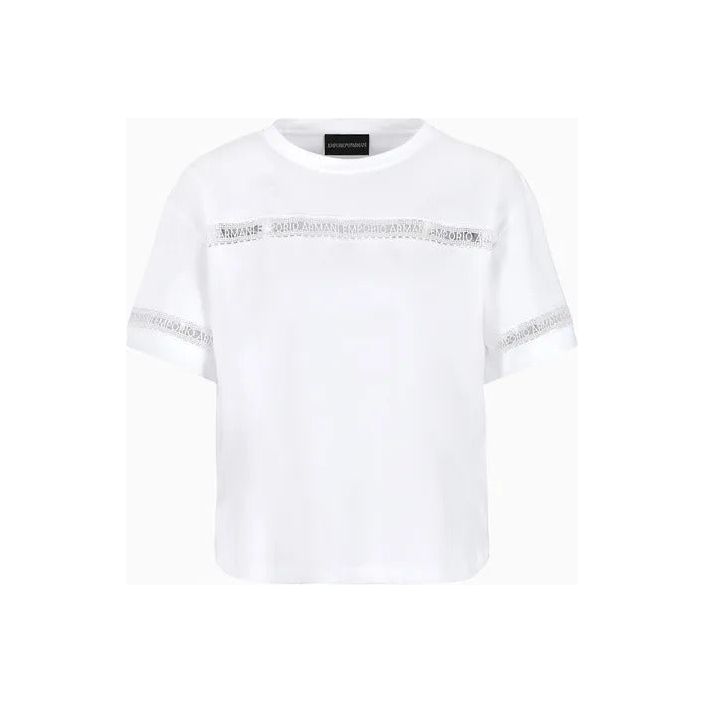 EMPORIO ARMANI ASV ORGANIC JERSEY T-SHIRT WITH MACRAMÉ LOGO TAPE - Yooto