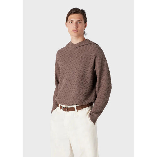 Load image into Gallery viewer, EMPORIO ARMANI HOODED JUMPER IN TEXTURED WAVE PATTERN - Yooto
