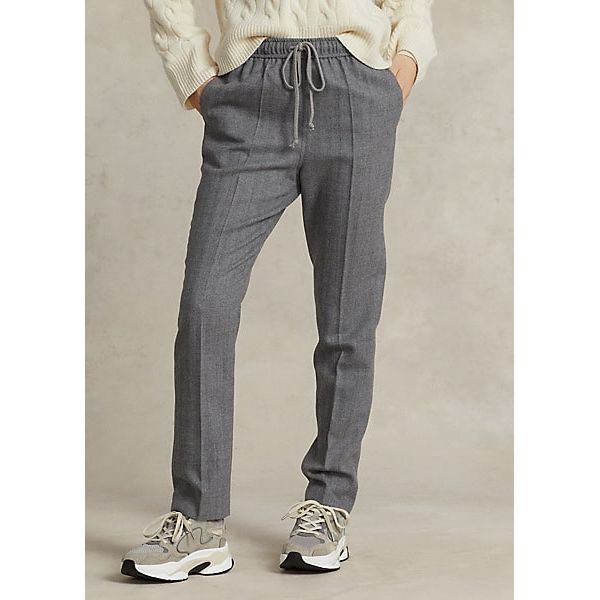 Polo Ralph Lauren Straight leg trousers with drawstring in herringbone fabric - Yooto