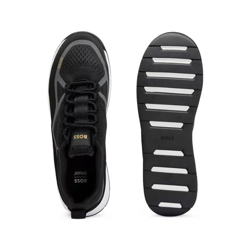 Load image into Gallery viewer, BOSS MESH LACE-UP TRAINERS WITH SUEDE TRIMS - Yooto
