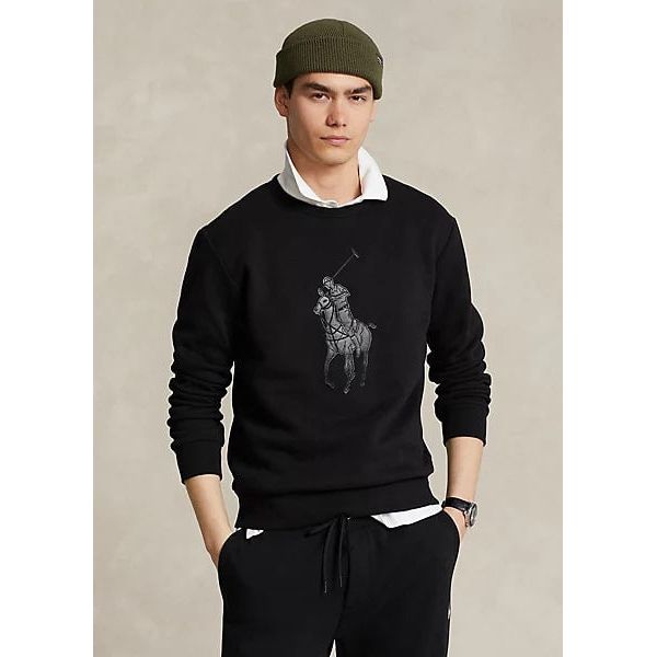 POLO RALPH LAUREN LEATHER-PONY FLEECE SWEATSHIRT - Yooto