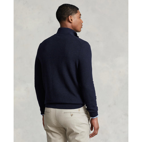 Load image into Gallery viewer, Mesh-Knit Cotton Quarter-Zip Jumper - Yooto
