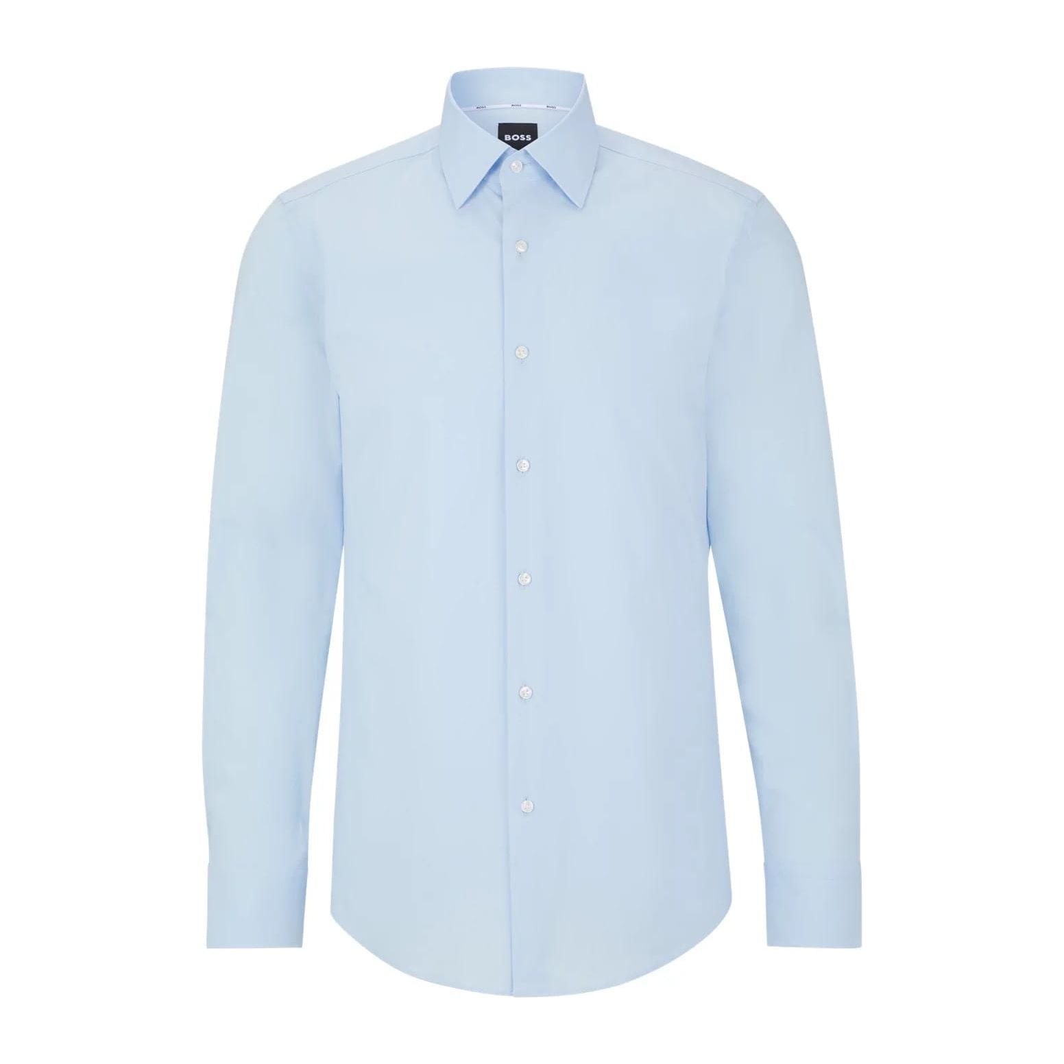 BOSS SLIM-FIT SHIRT IN EASY-IRON STRETCH-COTTON POPLIN - Yooto