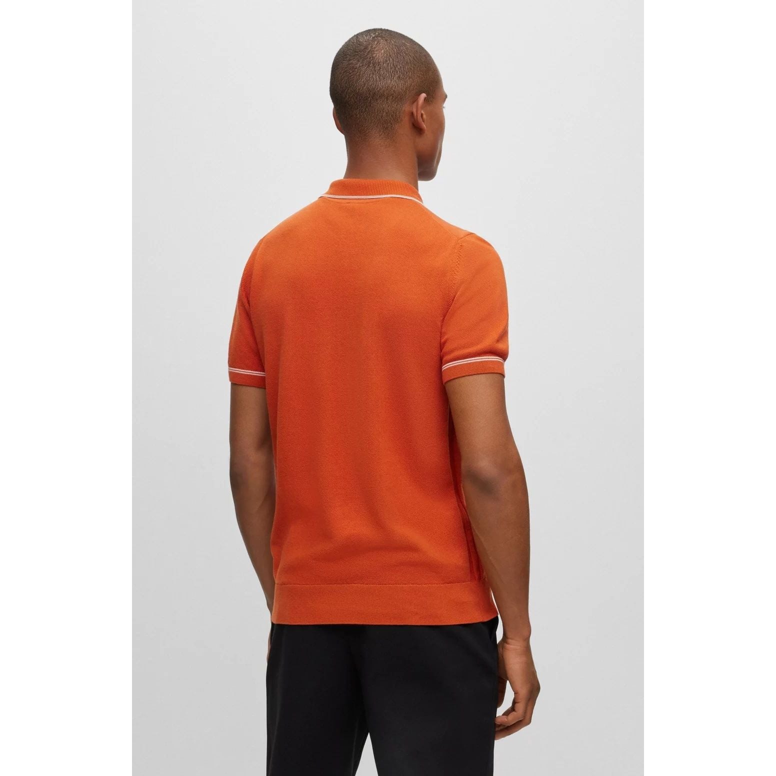 BOSS REGULAR-FIT POLO SWEATER WITH ZIP PLACKET - Yooto