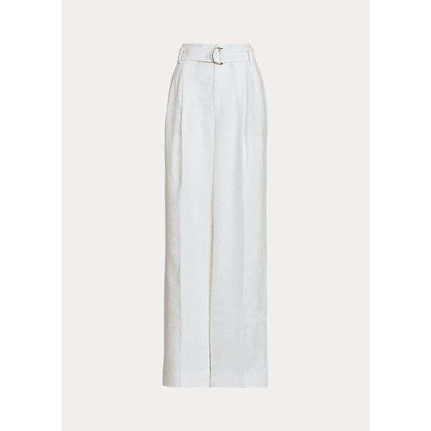 Polo Ralph Lauren Belted Linen Wide-Leg Pant - Yooto