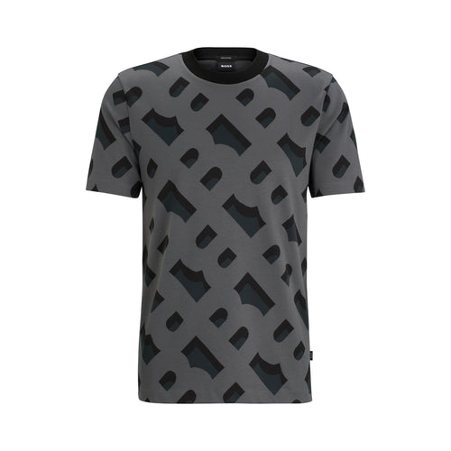 Load image into Gallery viewer, BOSS MONOGRAM-JACQUARD T-SHIRT IN MERCERISED STRETCH COTTON - Yooto
