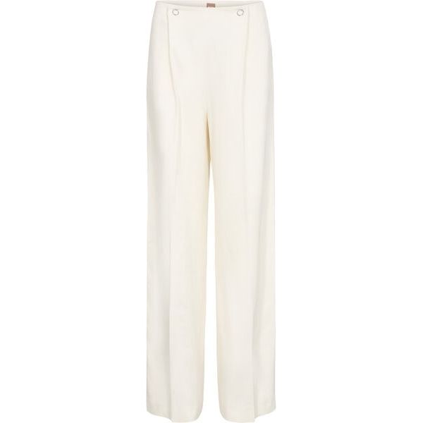 BOSS HIGH-WAISTED REGULAR-FIT TROUSERS IN A LINEN BLEND - Yooto