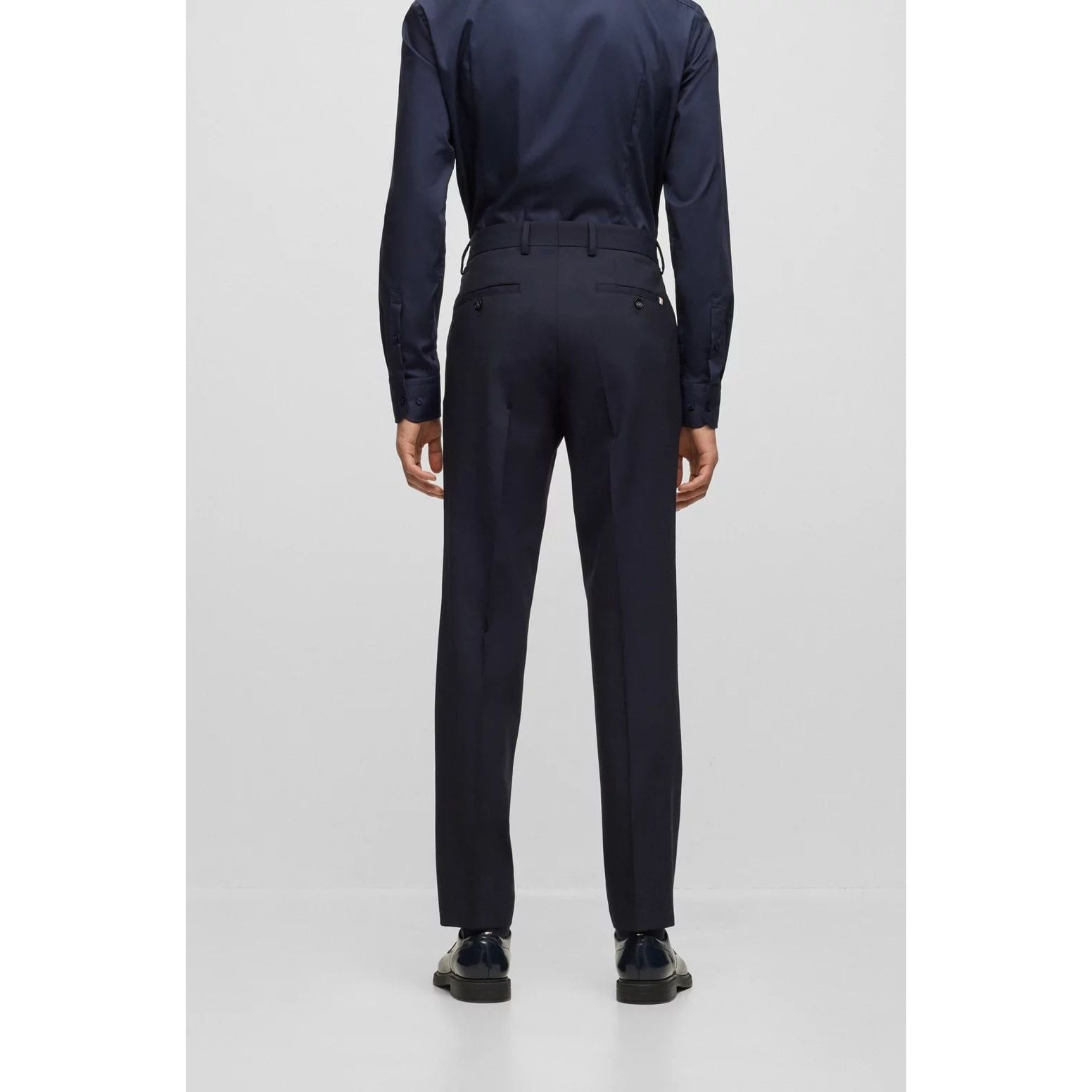 BOSS SLIM-FIT PANTS IN MELANGE STRETCH FABRIC - Yooto