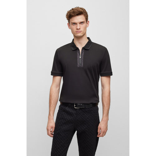 Load image into Gallery viewer, BOSS MERCERIZED-COTTON POLO SHIRT WITH ZIP PLACKET - Yooto
