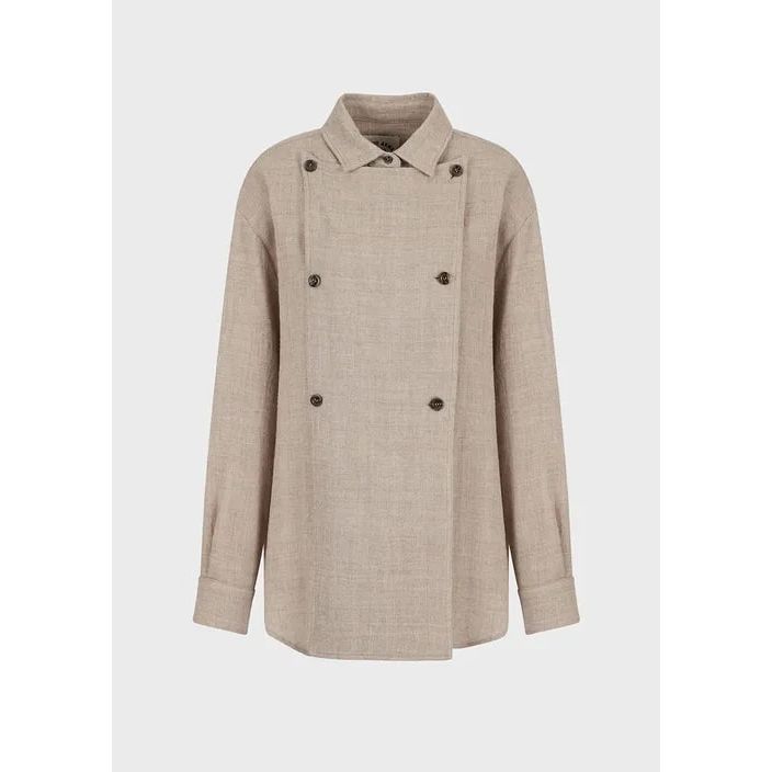 EMPORIO ARMANI CHALET CAPSULE COLLECTION WASHED WOOL OVERSIZED SHIRT - Yooto