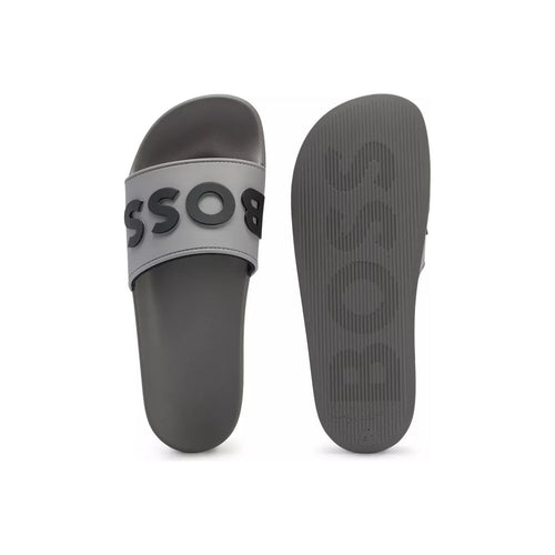 Load image into Gallery viewer, BOSS ITALIAN-MADE SLIDES WITH RAISED CONTRAST LOGO - Yooto
