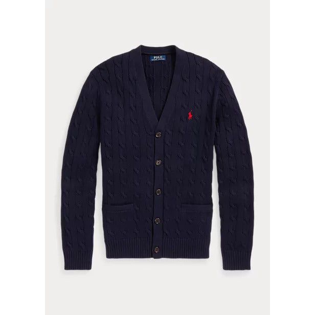 POLO RALPH LAUREN CABLE-KNIT COTTON CARDIGAN - Yooto