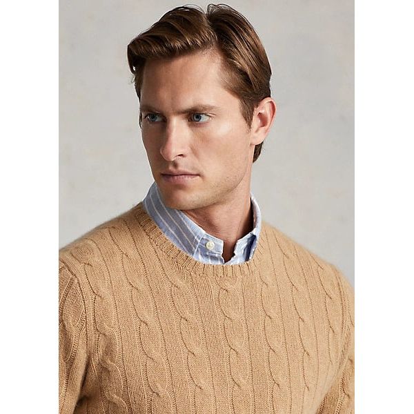 POLO RALPH LAUREN THE ICONIC CABLE-KNIT CASHMERE JUMPER - Yooto