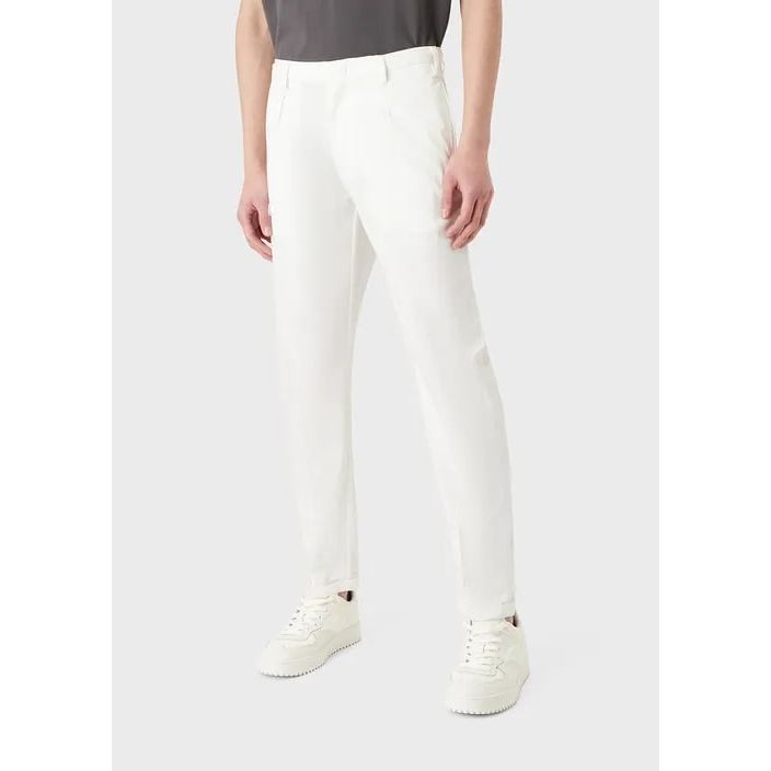 EMPORIO ARMANI LIGHTWEIGHT LYOCELL-BLEND SATIN CHINOS - Yooto