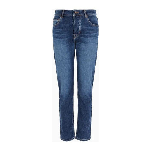 Load image into Gallery viewer, EMPORIO ARMANI J60 MID-RISE, STRAIGHT LEG JEANS IN STRETCH DENIM WITH A LASER-CUT LOGO - Yooto
