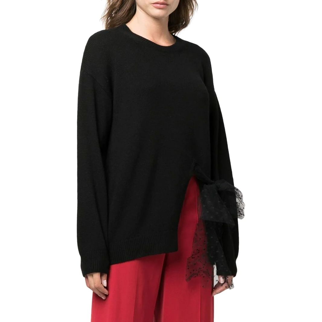 Red Valentino tulle-detail knitted jumper - Yooto