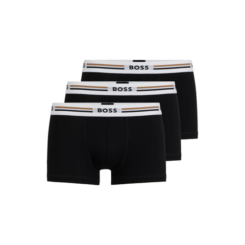 Load image into Gallery viewer, BOSS SOFT AND ELASTIC SHORT BOXERS WITH ELASTICATED WAIST WITH LOGO IN A PACK OF THREE - Yooto
