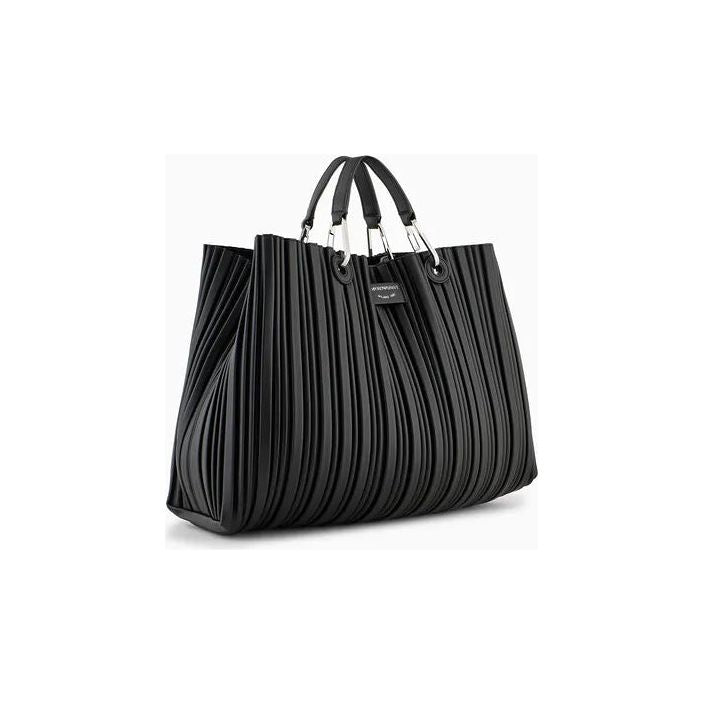 EMPORIO ARMANI ASV MEDIUM MYEA SHOPPER BAG IN PLEATED, RECYCLED FAUX NAPPA LEATHER - Yooto