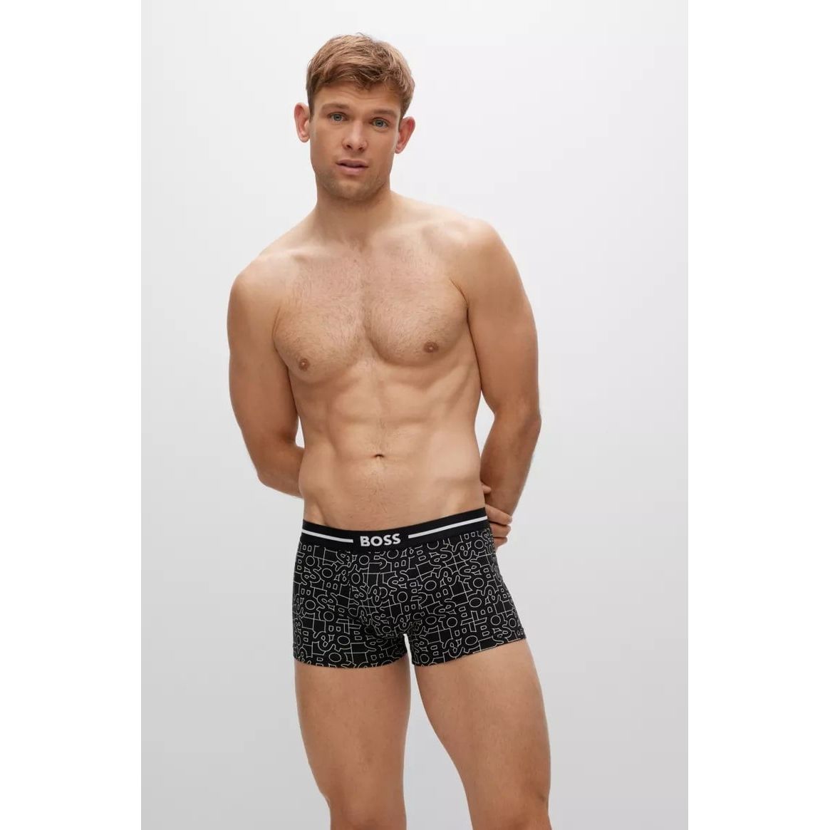 BOSS THREE-PACK OF STRETCH-COTTON TRUNKS WITH LOGO WAISTBANDS - Yooto