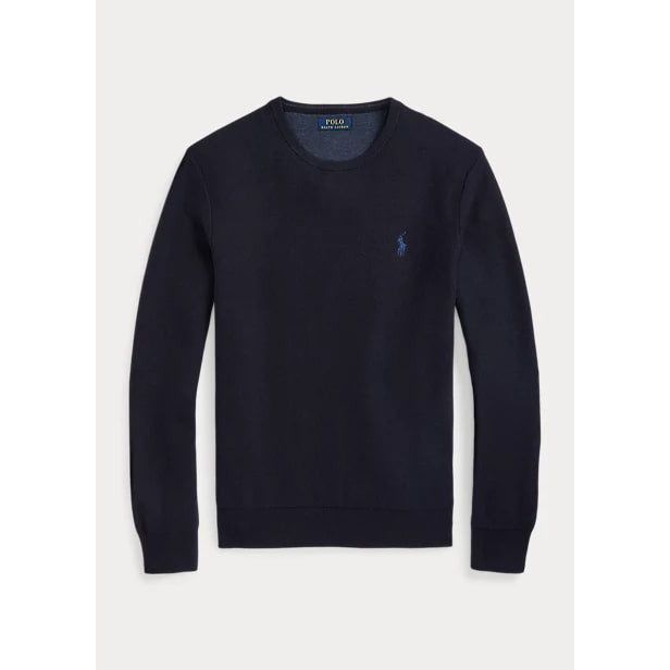 POLO RALPH LAUREN TEXTURED COTTON CREWNECK JUMPER - Yooto