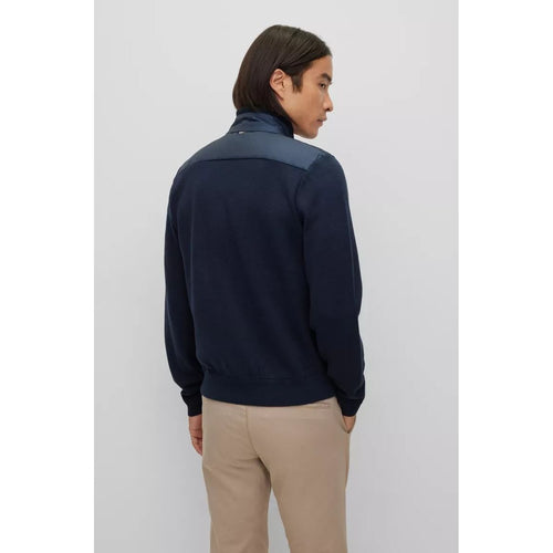 Load image into Gallery viewer, BOSS REGULAR-FIT ZIPPED JACKET IN COTTON AND VIRGIN WOOL - Yooto
