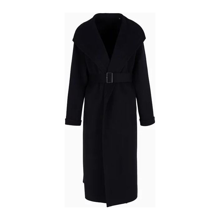 EMPORIO ARMANI COMPACT DOUBLE WOOL BLEND DRESSING GOWN COAT - Yooto