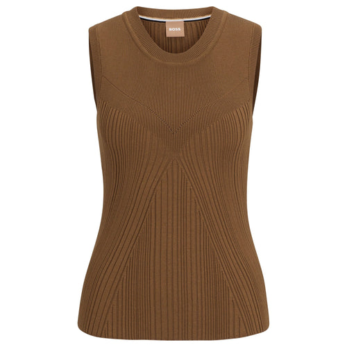 Load image into Gallery viewer, BOSS SLEEVELESS SHIRT WITH RIBBED KNIT - Yooto
