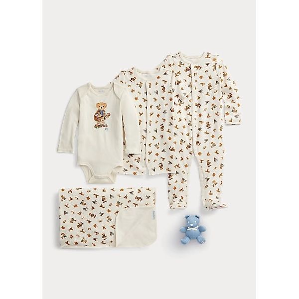 POLO RALPH LAUREN POLO BEAR COTTON 5-PIECE GIFT SET - Yooto