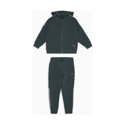 Load image into Gallery viewer, EMPORIO ARMANI KIDS DOUBLE-JERSEY TRACKSUIT FEATURING A HOODED SWEATSHIRT WITH ZIP AND LOGO TAPE - Yooto
