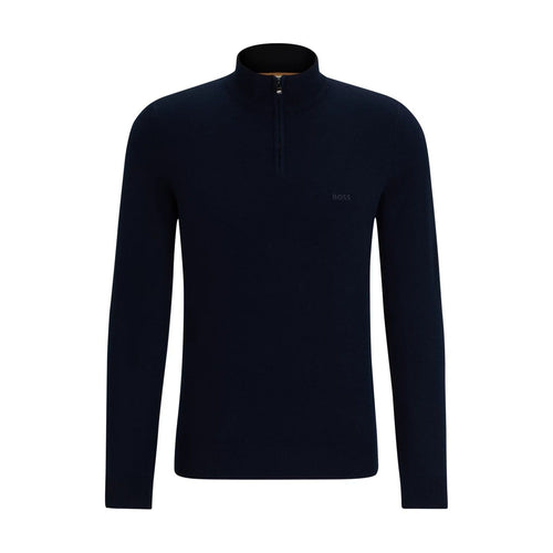 Load image into Gallery viewer, BOSS ZIP-NECK SWEATER IN VIRGIN WOOL WITH EMBROIDERED LOGO - Yooto
