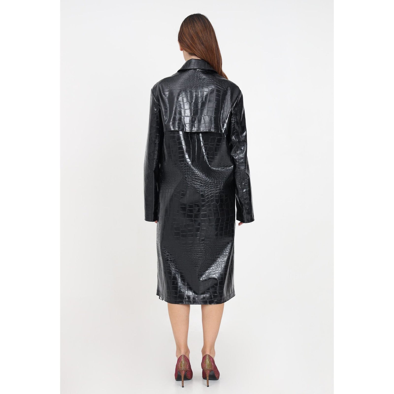 VERSACE JEANS COUTURE CROCODILE EFFECT TRENCH COAT - Yooto
