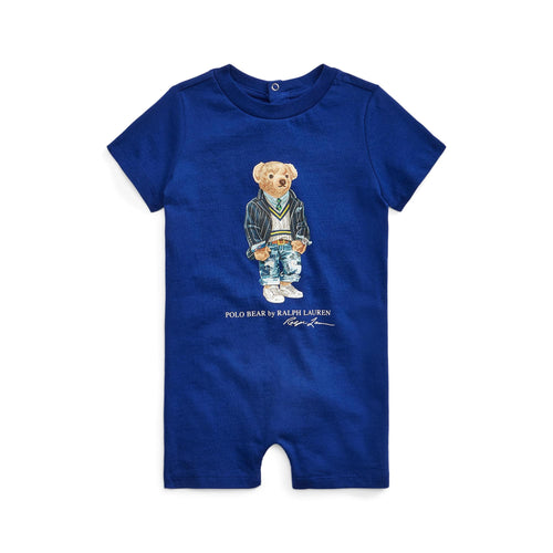 Load image into Gallery viewer, Polo Bear Cotton Jersey Shortall - Yooto
