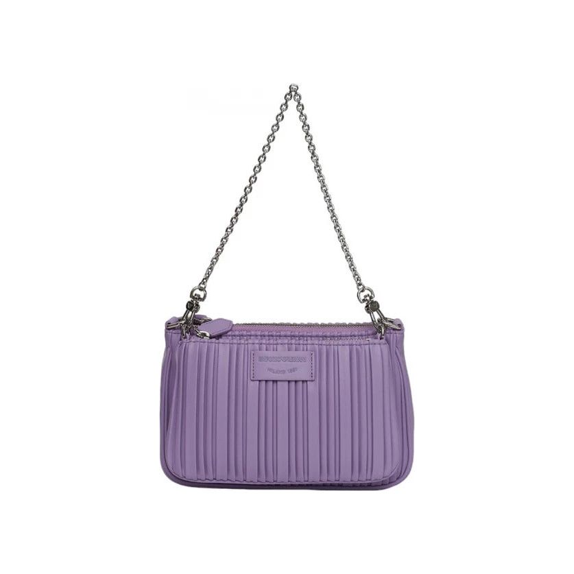 EMPORIO ARMANI ASV DOUBLE MINI SHOULDER BAG IN PLEATED, RECYCLED FAUX NAPPA LEATHER - Yooto