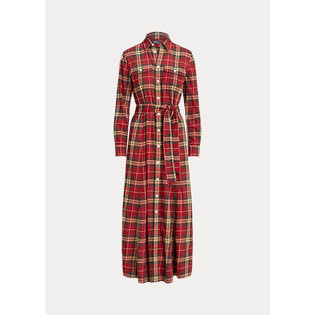 POLO RALPH LAUREN PLAID COTTON TWILL SHIRTDRESS - Yooto