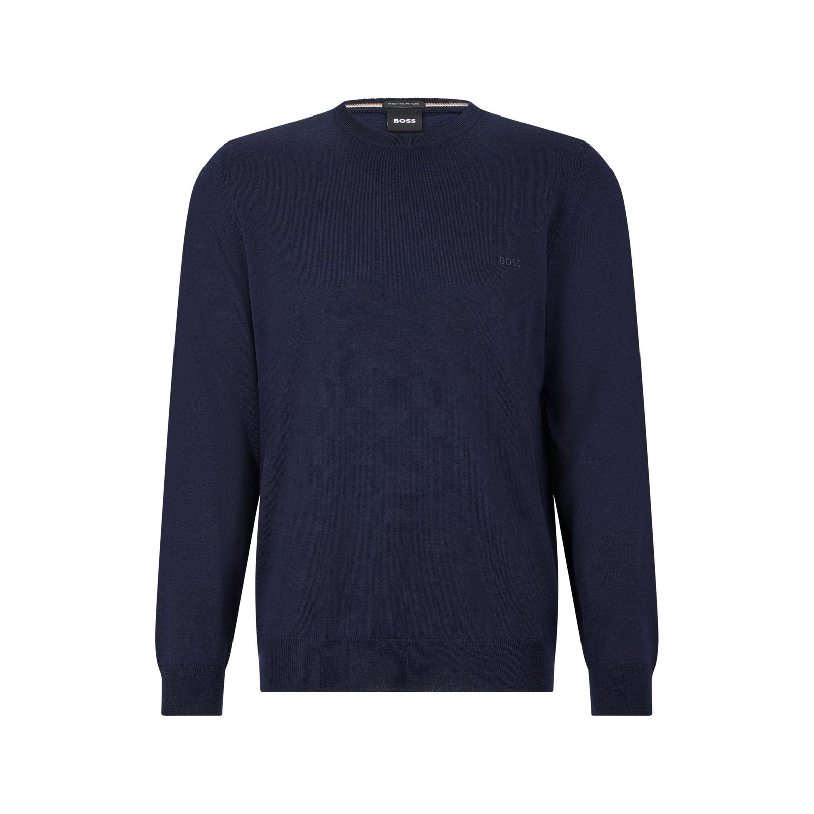 BOSS LOGO-EMBROIDERED SWEATER IN RESPONSIBLE WOOL - Yooto