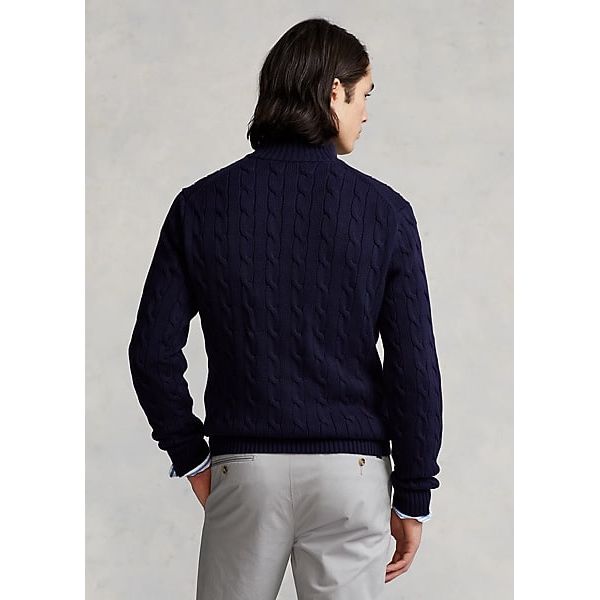 Polo Ralph Lauren Cable-Knit Cotton Full-Zip Sweater - Yooto