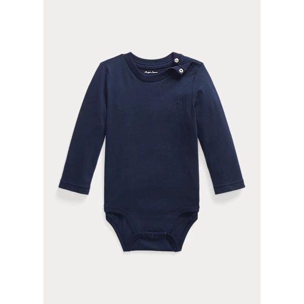 POLO RALPH LAUREN COTTON JERSEY LONG-SLEEVE BODYSUIT - Yooto