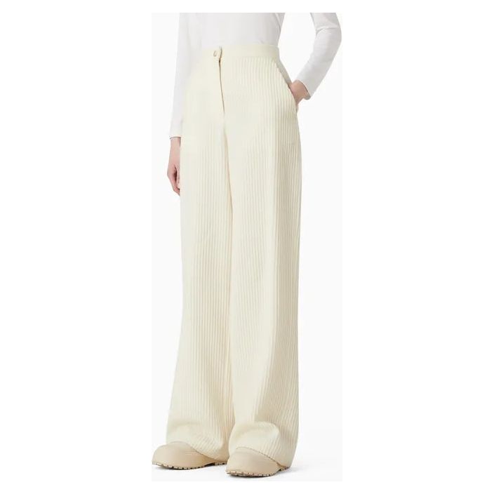 EMPORIO ARMANI CAPSULE CHALET HIGH-WAISTED PALAZZO TROUSERS IN CORDUROY-EFFECT WOOL BLEND - Yooto