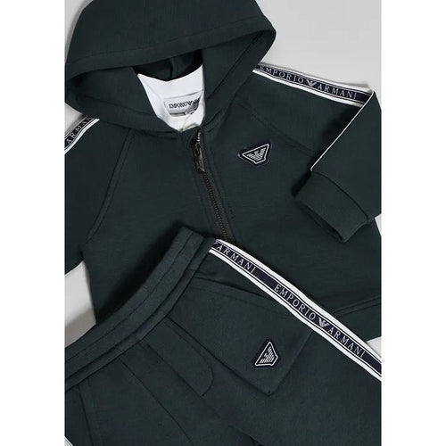 Load image into Gallery viewer, EMPORIO ARMANI KIDS DOUBLE-JERSEY TRACKSUIT FEATURING A HOODED SWEATSHIRT WITH ZIP AND LOGO TAPE - Yooto
