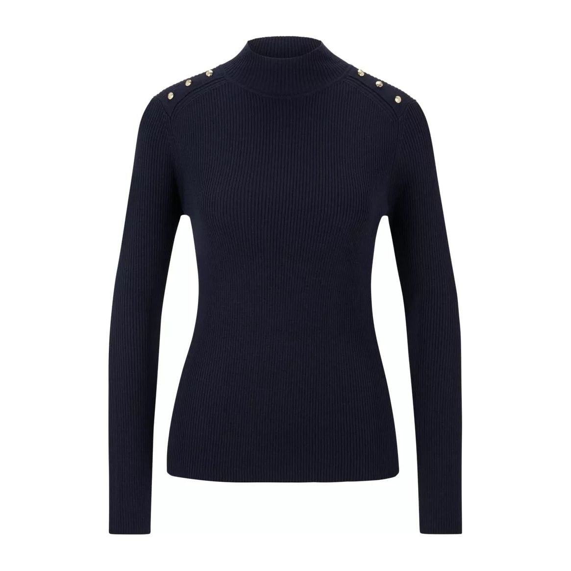 BOSS SLIM-FIT LONG-SLEEVED SWEATER WITH POLISHED BUTTONS - Yooto