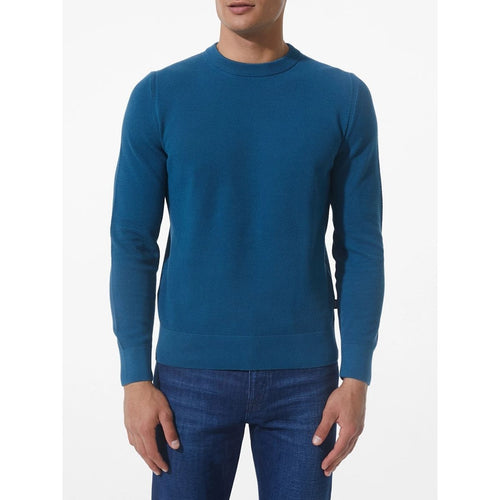 Load image into Gallery viewer, BOSS CREW-NECK SWEATER IN STRUCTURED COTTON WITH STRIPE DETAILS - Yooto
