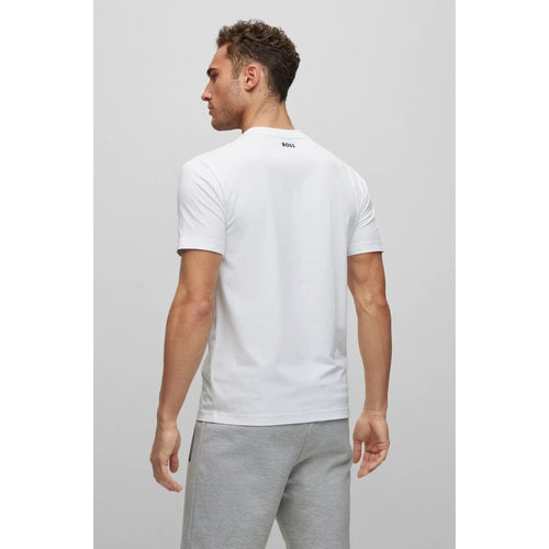 Load image into Gallery viewer, BOSS STRETCH-COTTON T-SHIRT WITH EMBOSSED CIRCULAR ARTWORK AND BRANDING - Yooto
