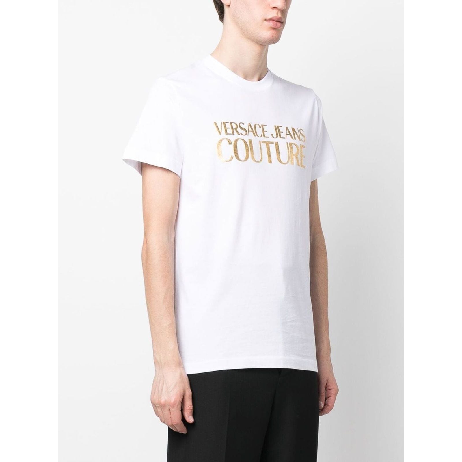 VERSACE JEANS COUTURE LOGO PRINTED COTTON T-SHIRT - Yooto